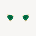 Full Emerald Heart Earrings