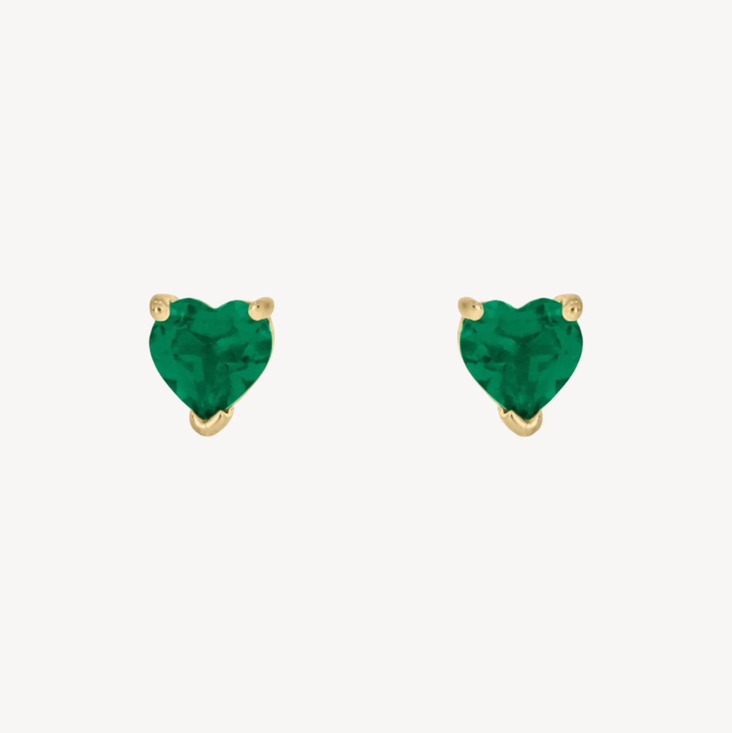 Full Emerald Heart Earrings