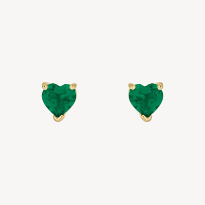 Full Emerald Heart Earrings