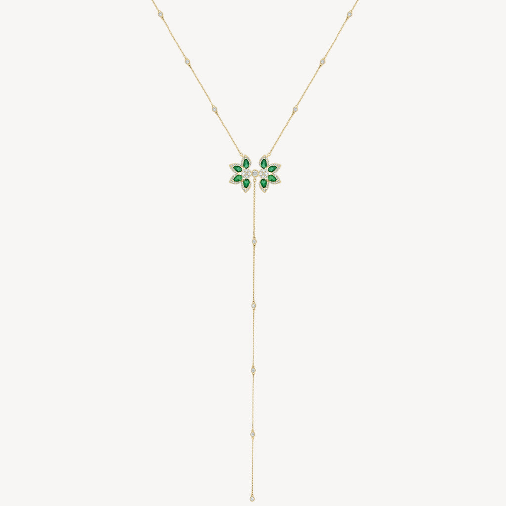 Emerald Flower Lariat