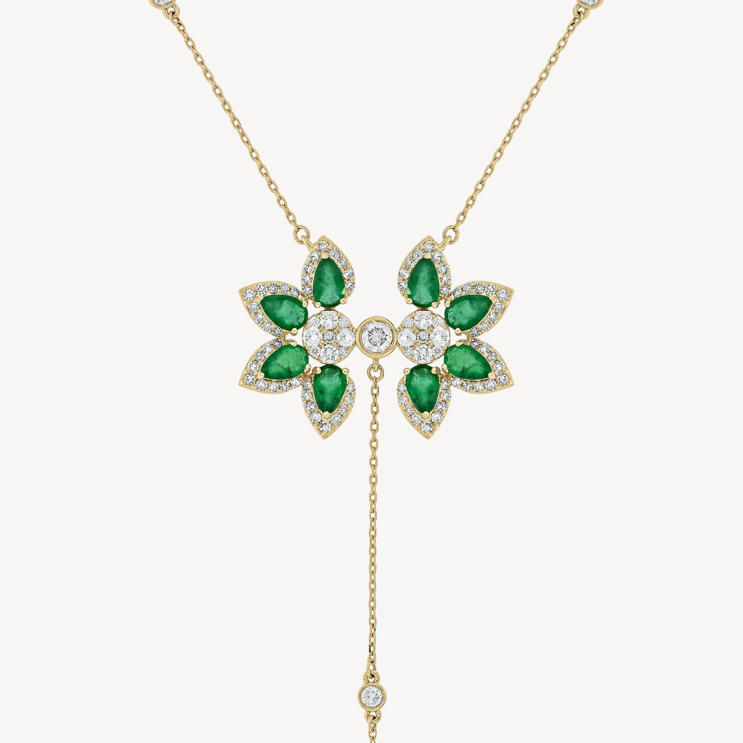 Emerald Flower Lariat