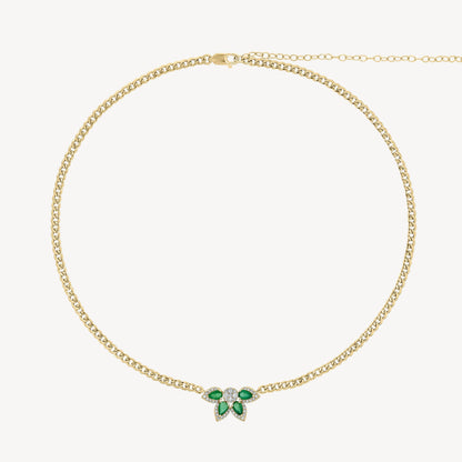 Flower Cuban Link Necklace