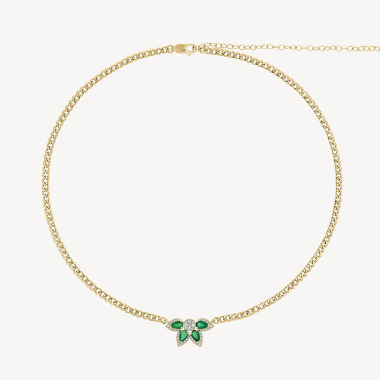 Flower Cuban Link Necklace