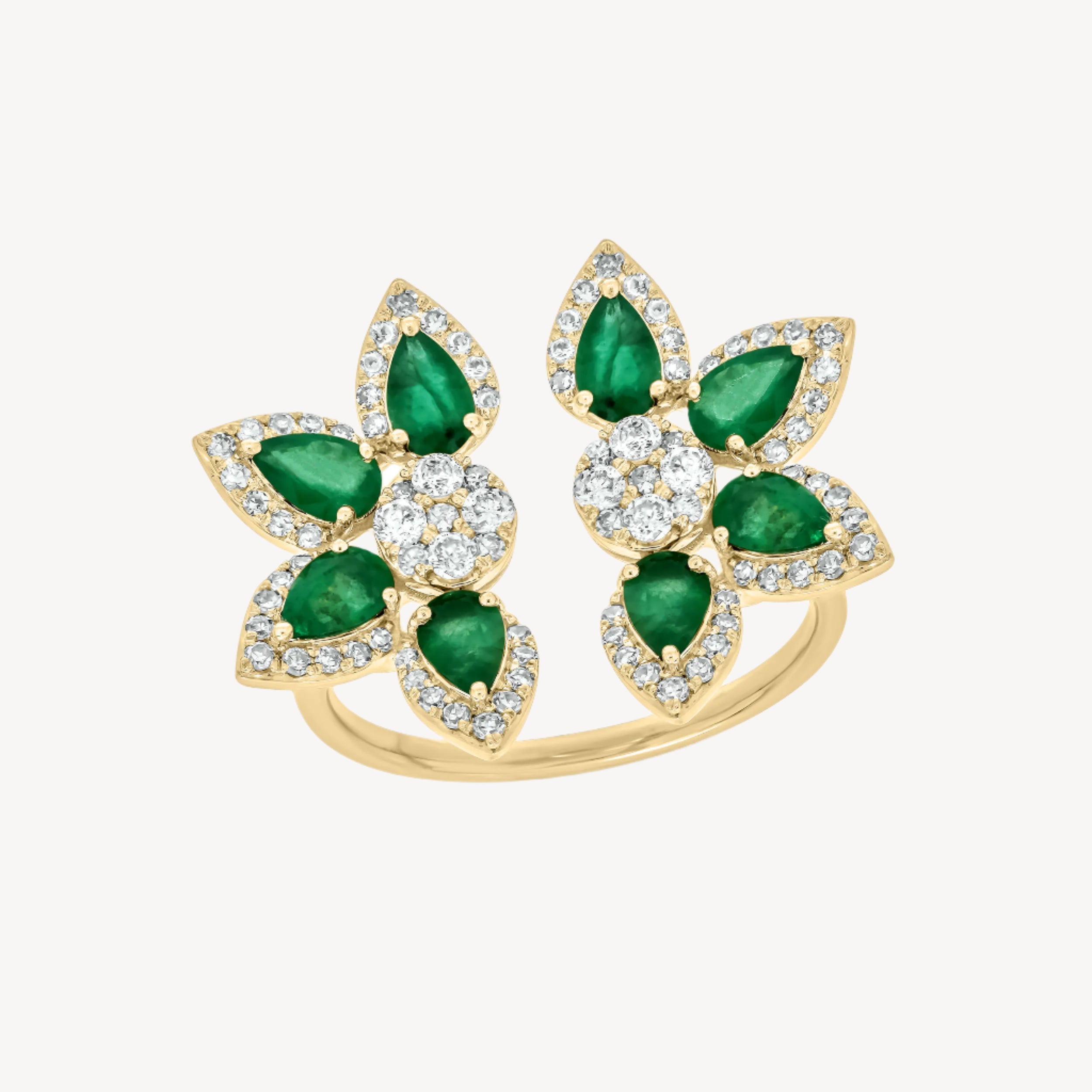 Emerald Flower Ring
