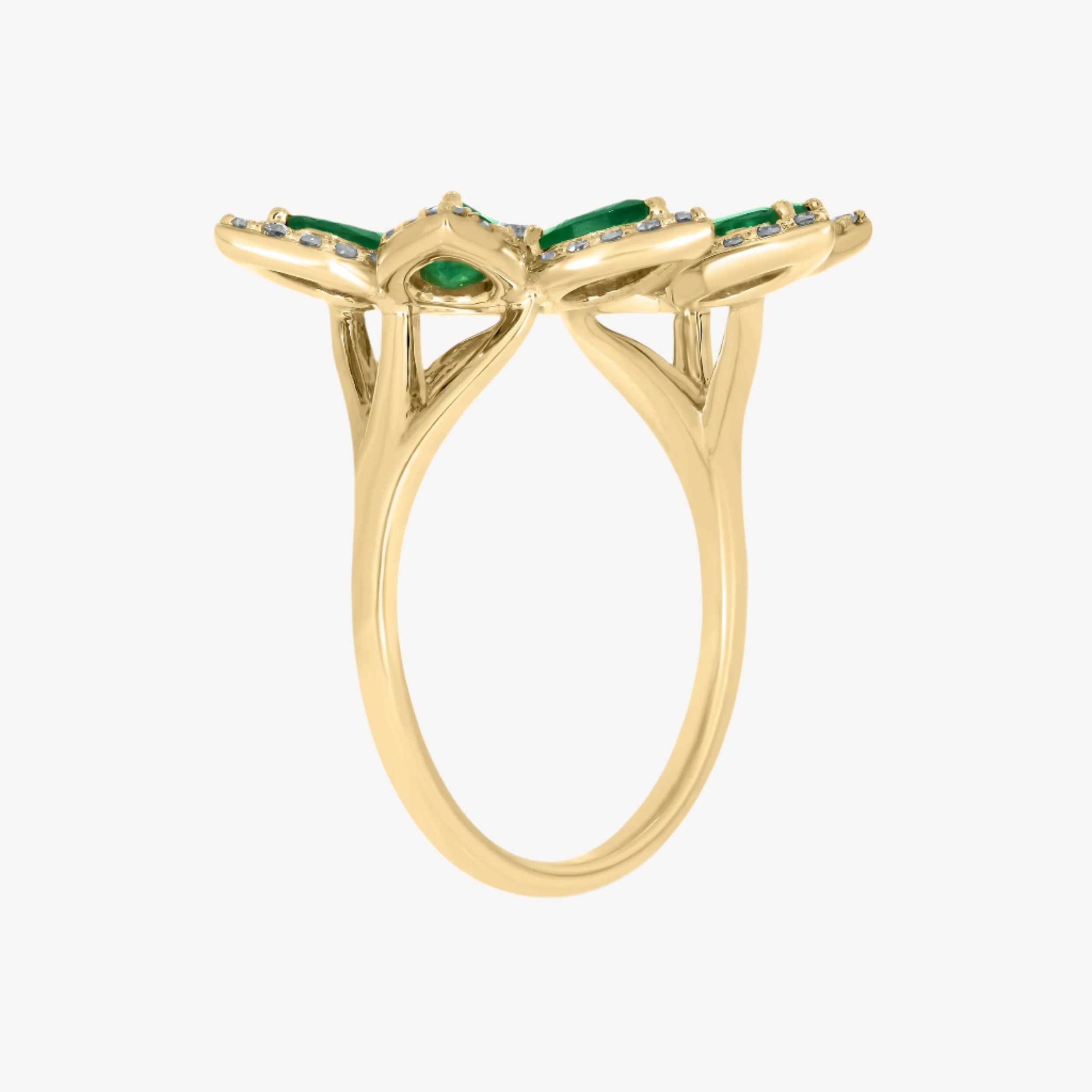 Emerald Flower Ring