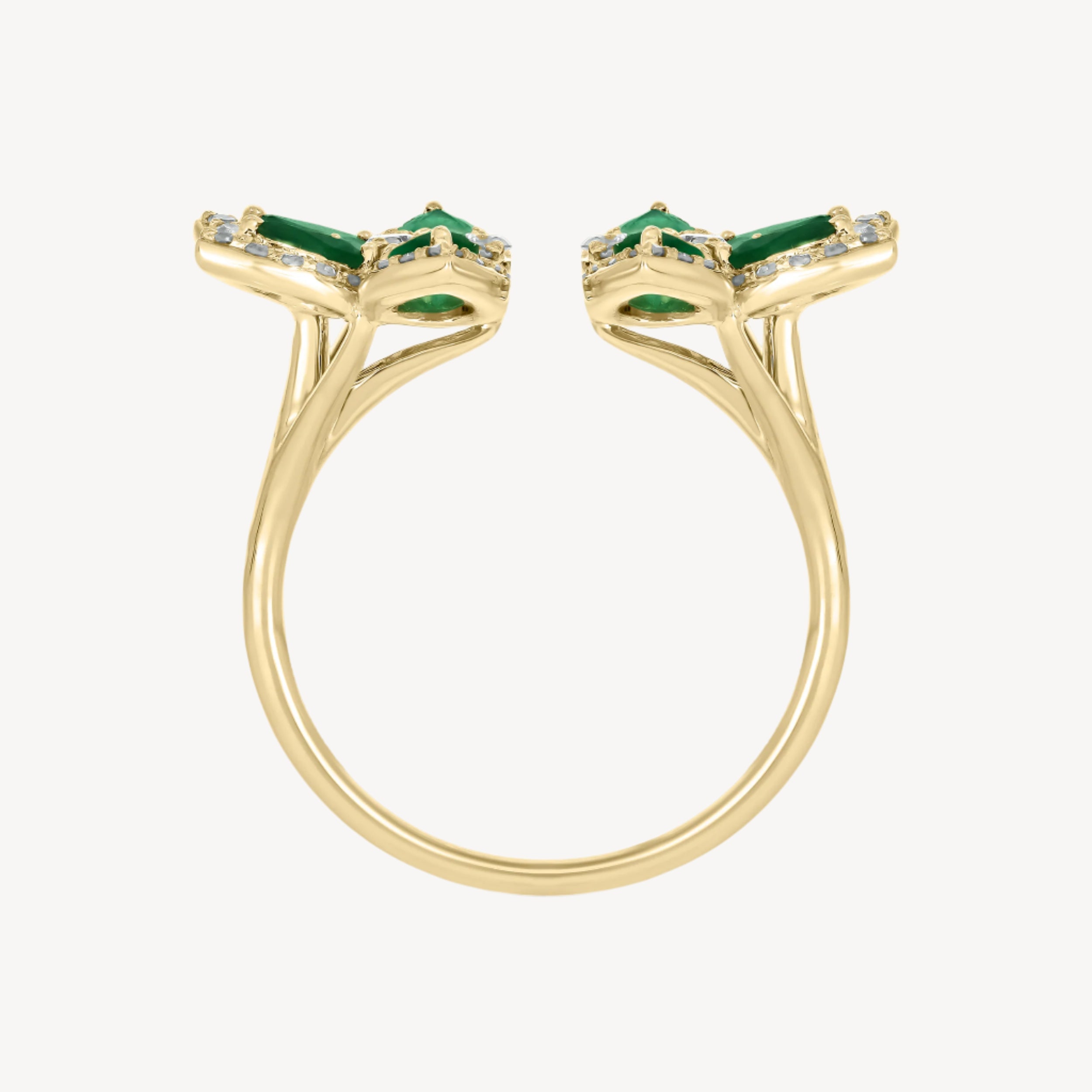 Emerald Flower Ring