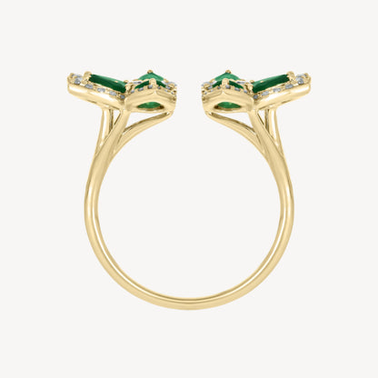 Emerald Flower Ring