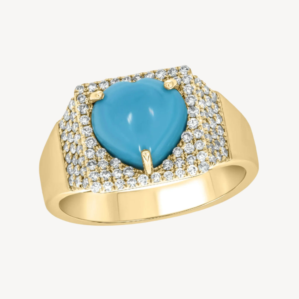 Turquoise Heartstone Ring