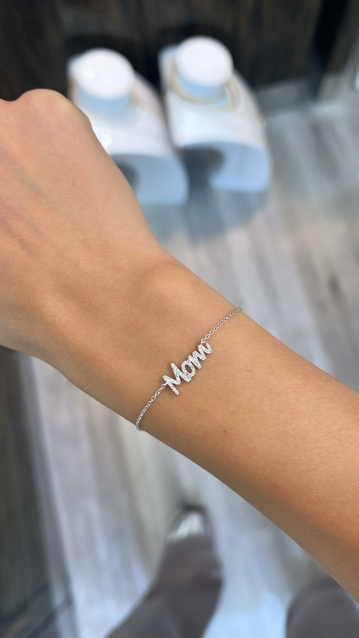 Mom Cursive Bracelet
