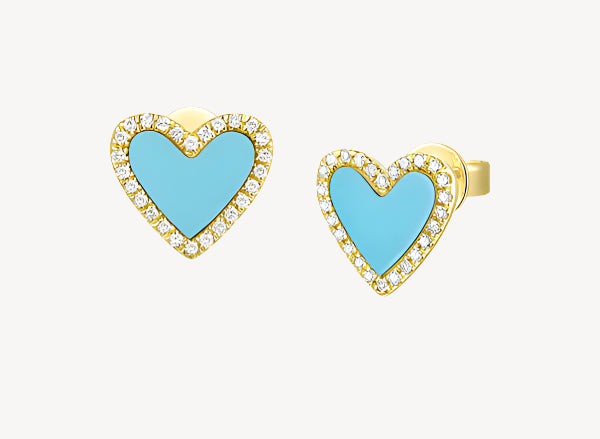 Turquoise Heart Studs