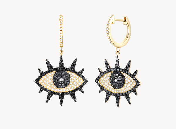 Black Diamond Eye Hoops