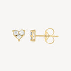 3 Diamond Heart Studs