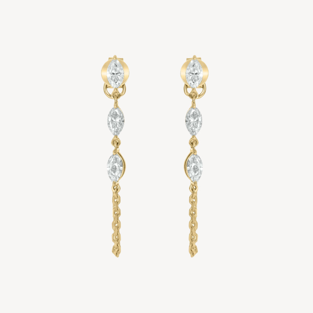 3 Marquise Chain Earrings