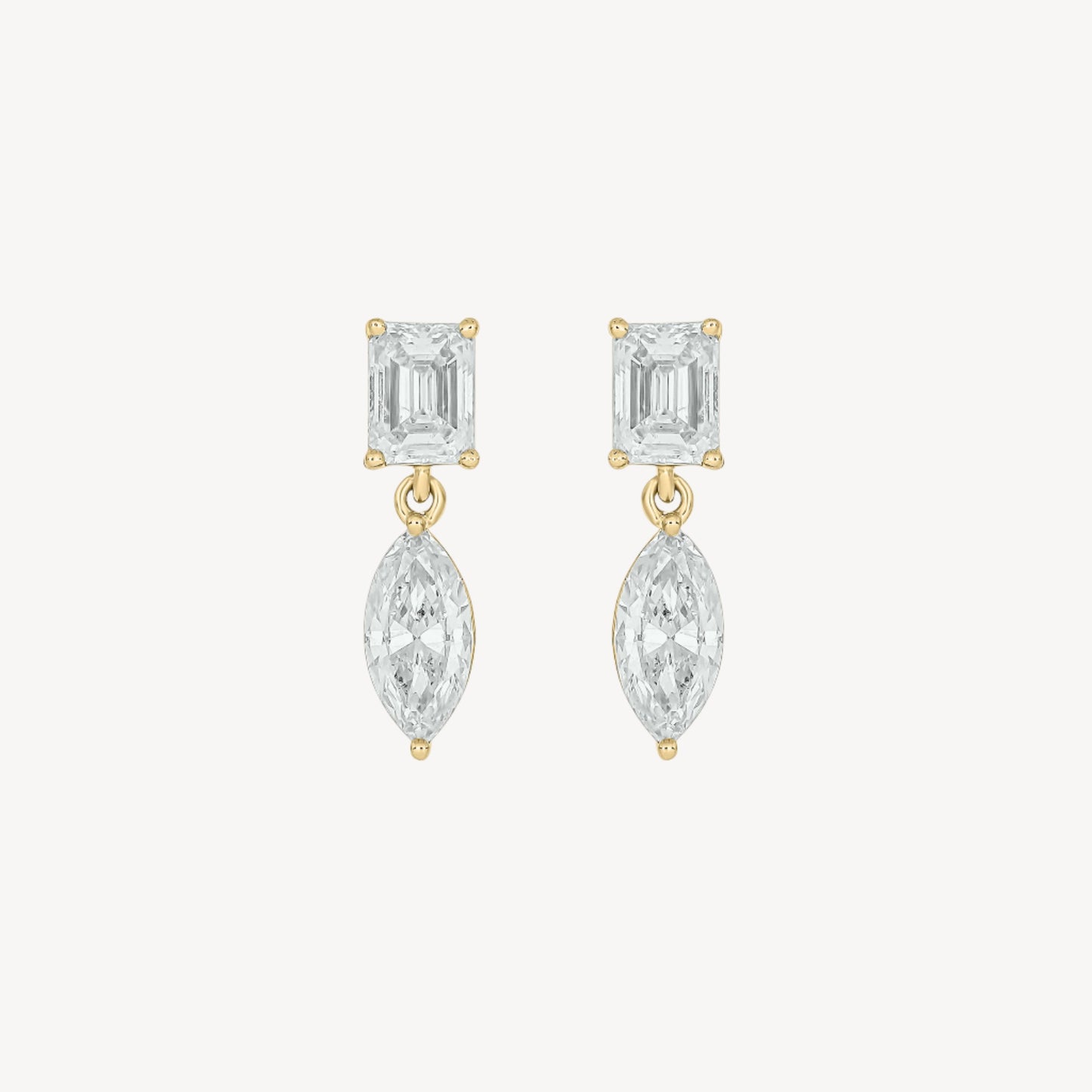 Baguette-marquise Dangle Studs
