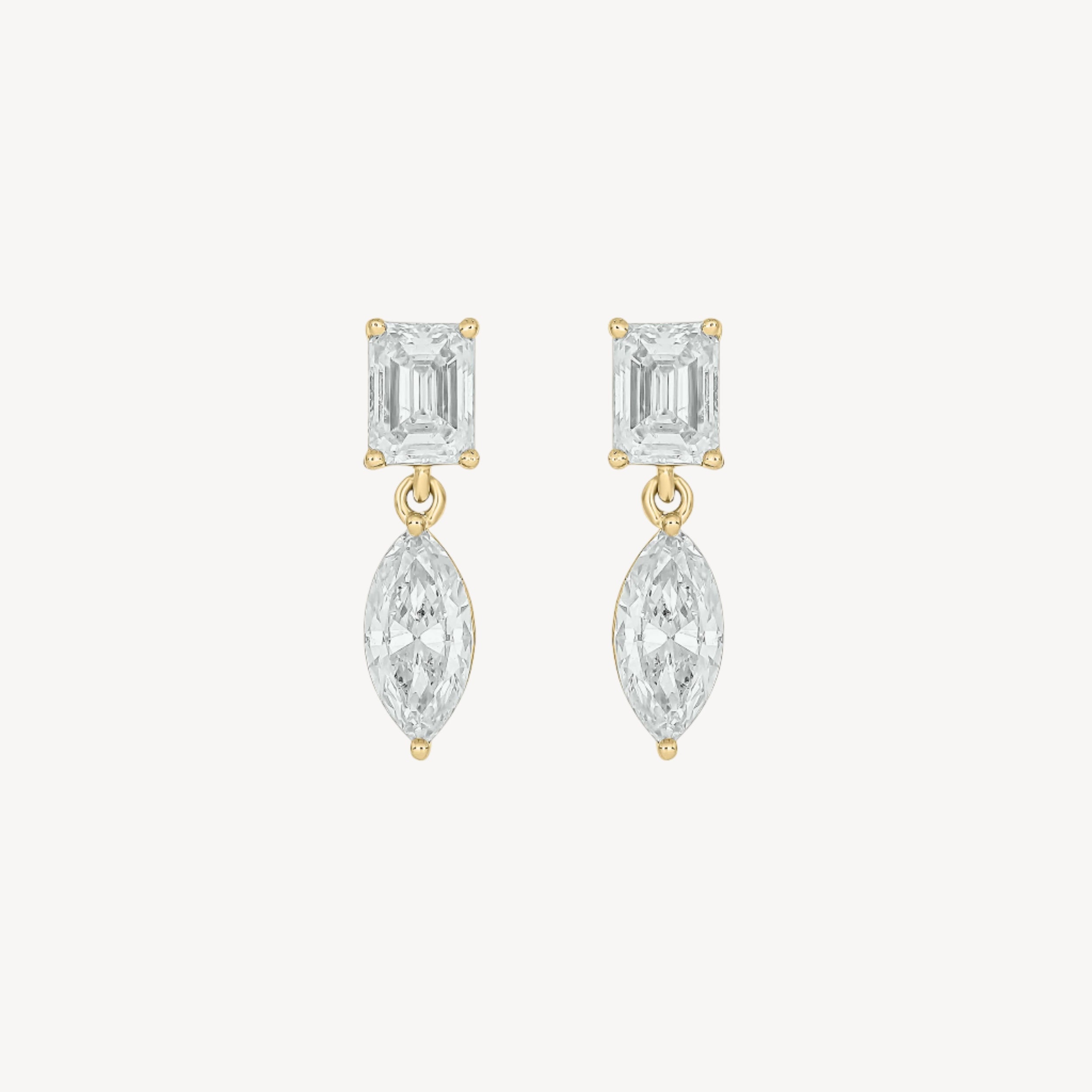 Baguette-marquise Dangle Studs