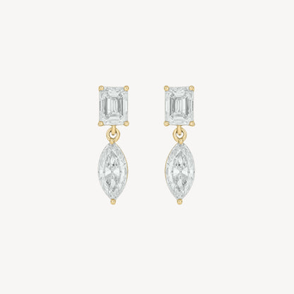 Baguette-marquise Dangle Studs