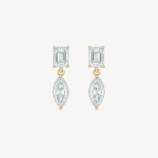 Baguette-marquise Dangle Studs