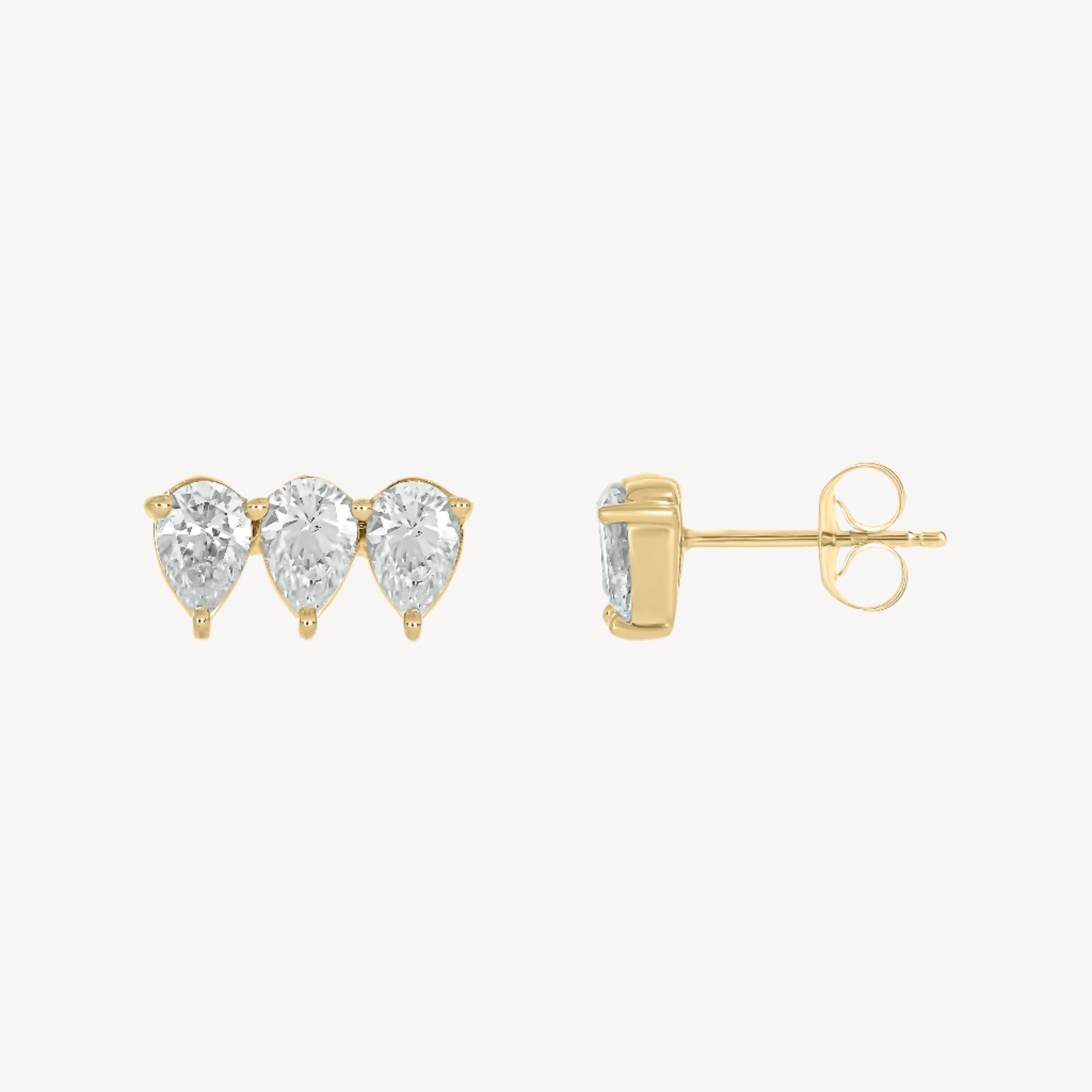 Trio Pear Studs