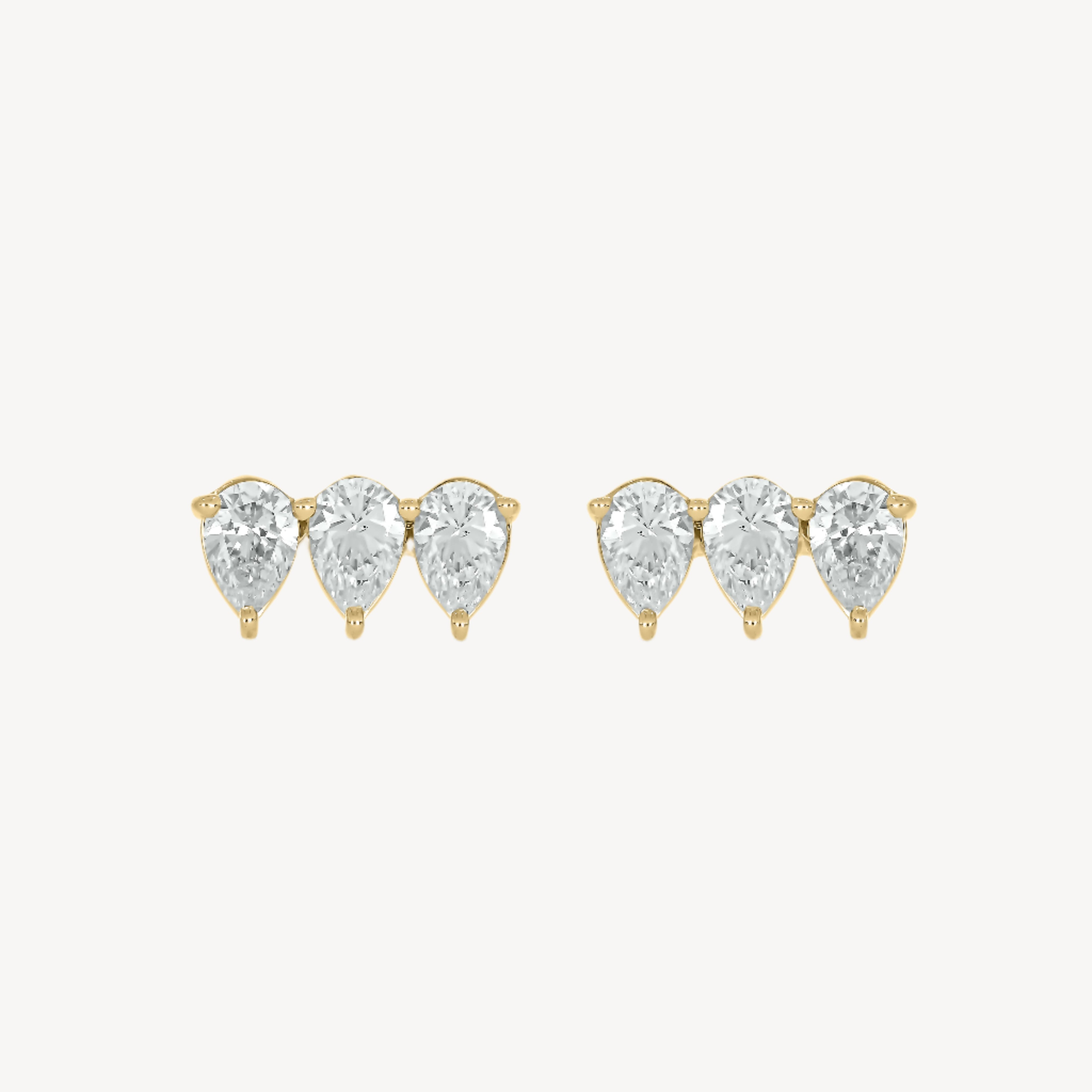 Trio Pear Studs