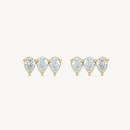 Trio Pear Studs
