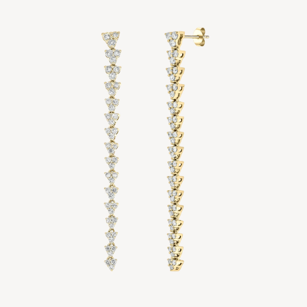 Long Triad Drop Earrings