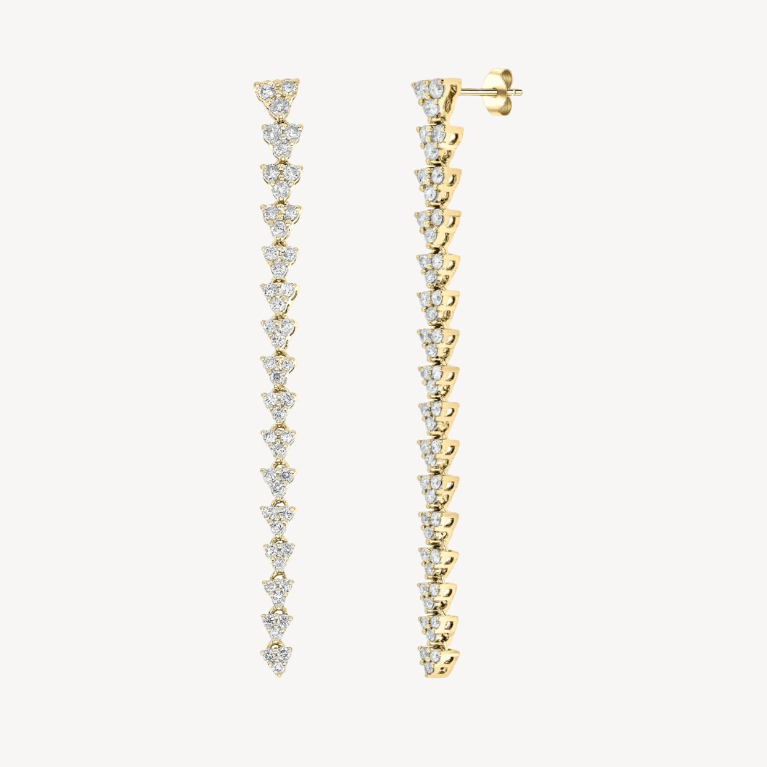 Long Triad Drop Earrings