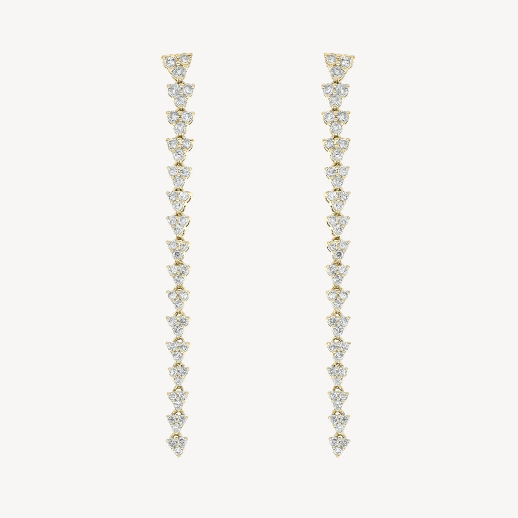 Long Triad Drop Earrings