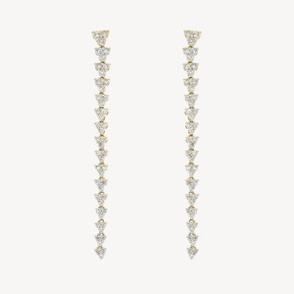 Long Triad Drop Earrings