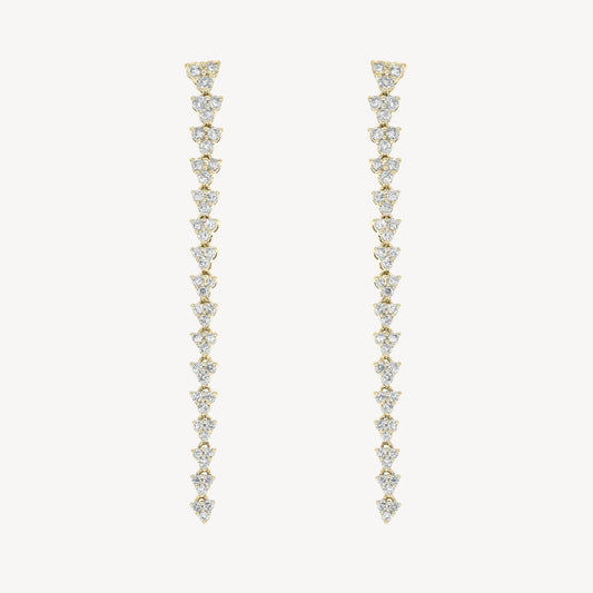 Long Triad Drop Earrings