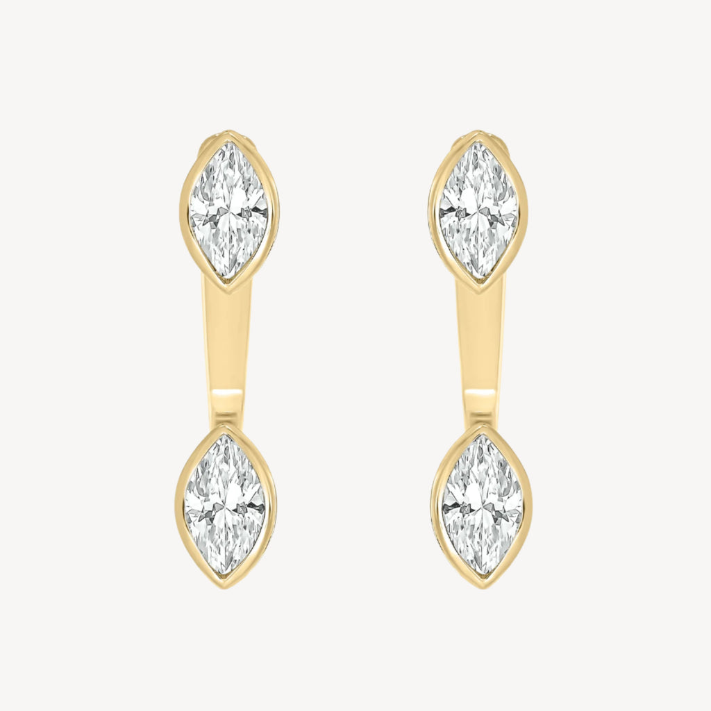 Bezel Marquise Earrings