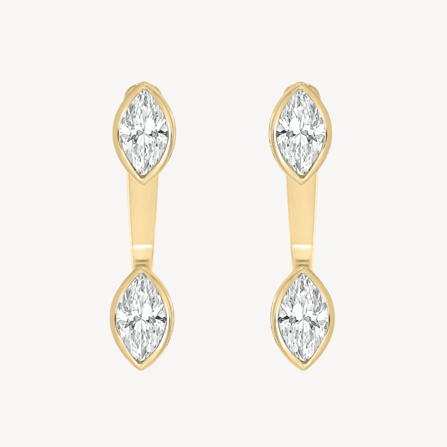 Bezel Marquise Earrings