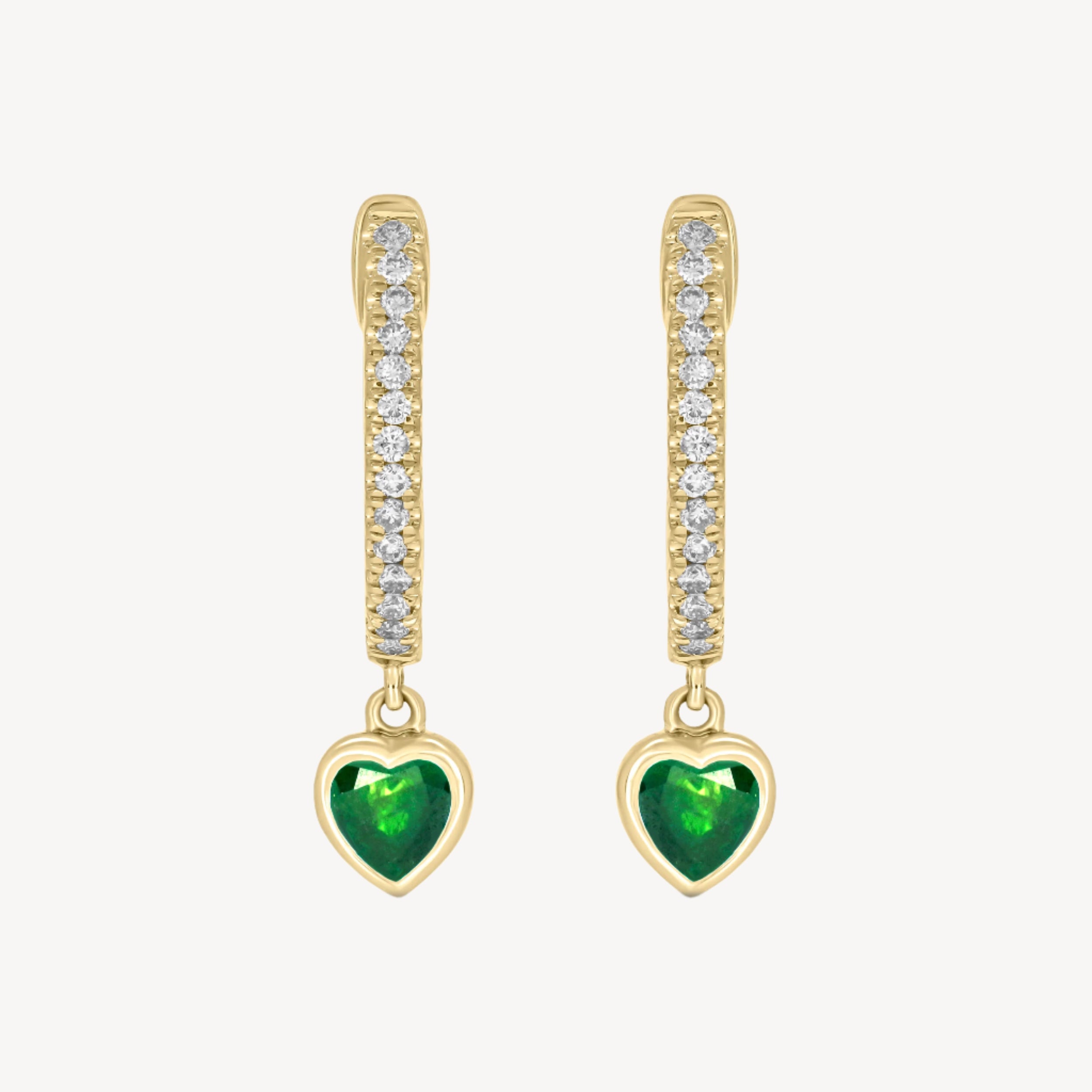 Pave Heartstone Hoops