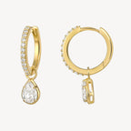 Dangling Pear Hoops