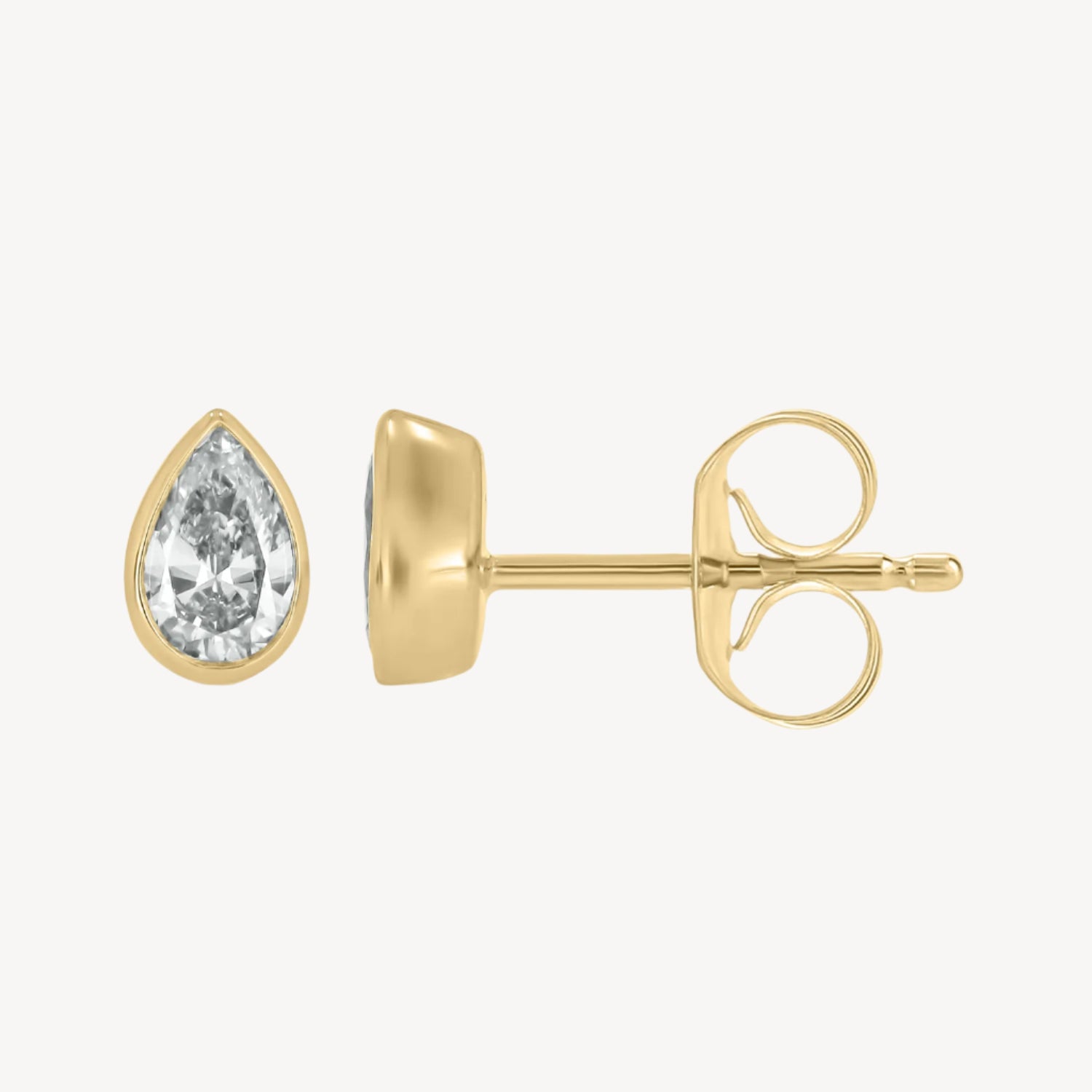 0.39 Pear Bezel Studs