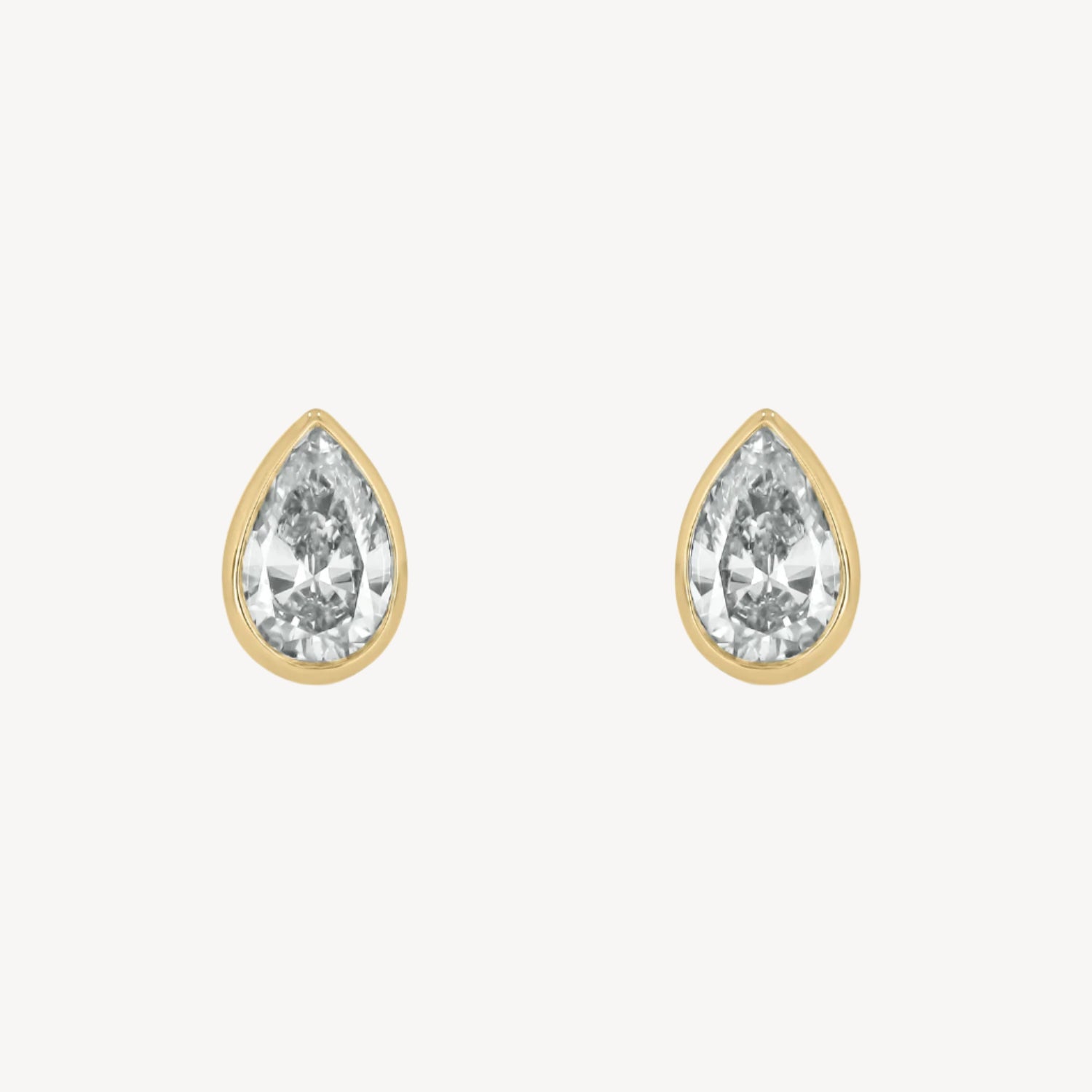 0.39 Pear Bezel Studs