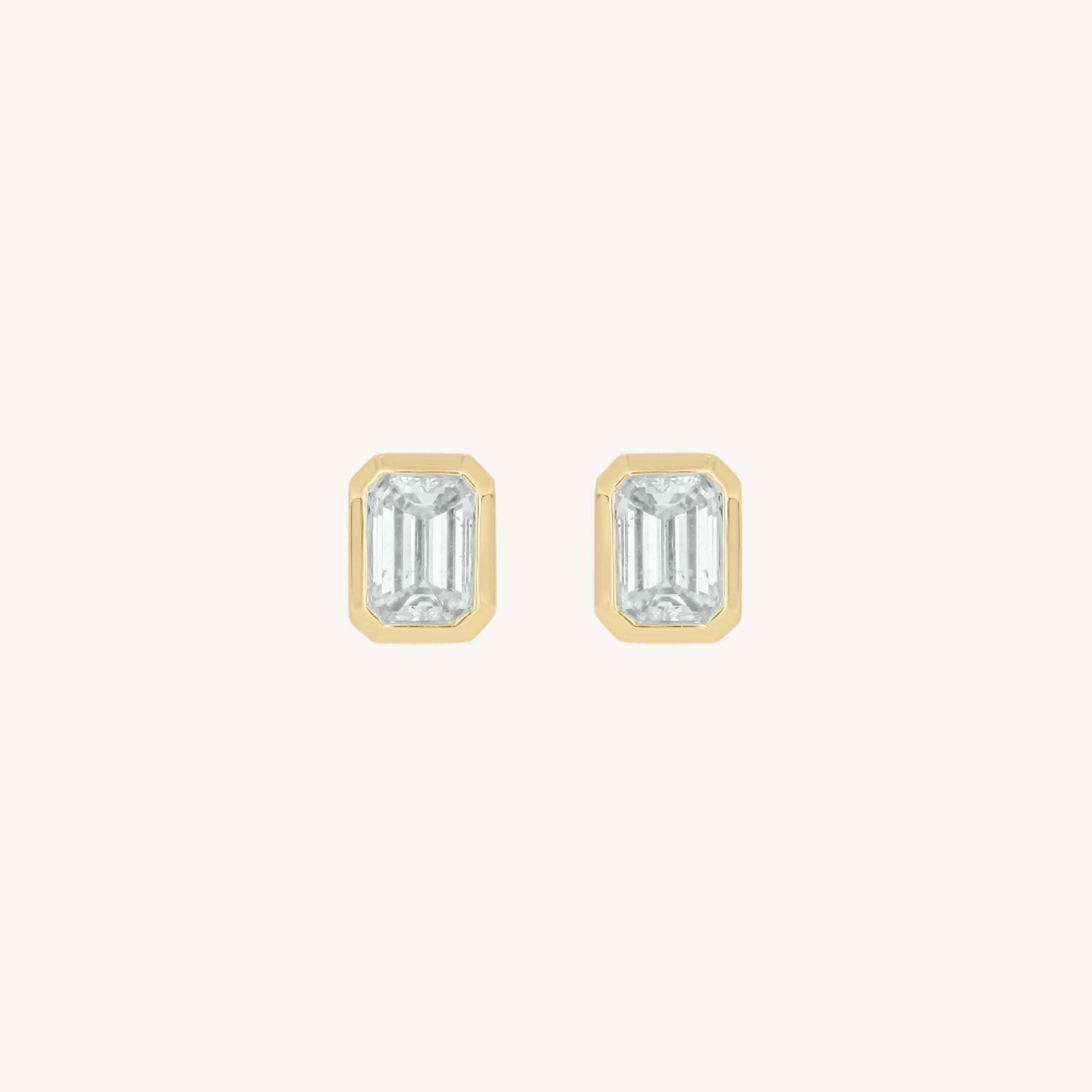 0.6ct Bezel Rectangle Studs