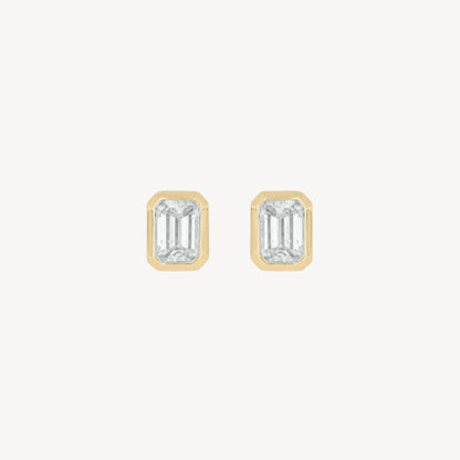 0.6ct Bezel Rectangle Studs