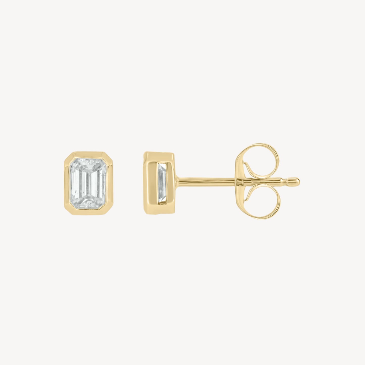 0.6ct Bezel Rectangle Studs