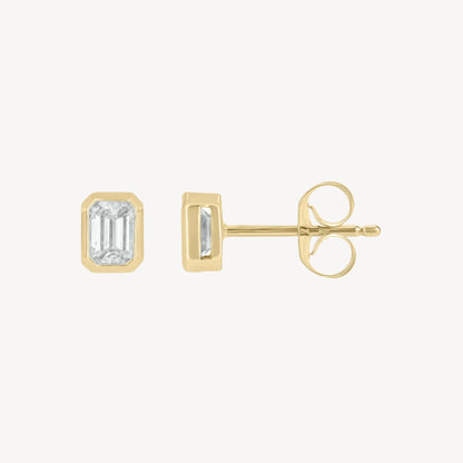 0.6ct Bezel Rectangle Studs