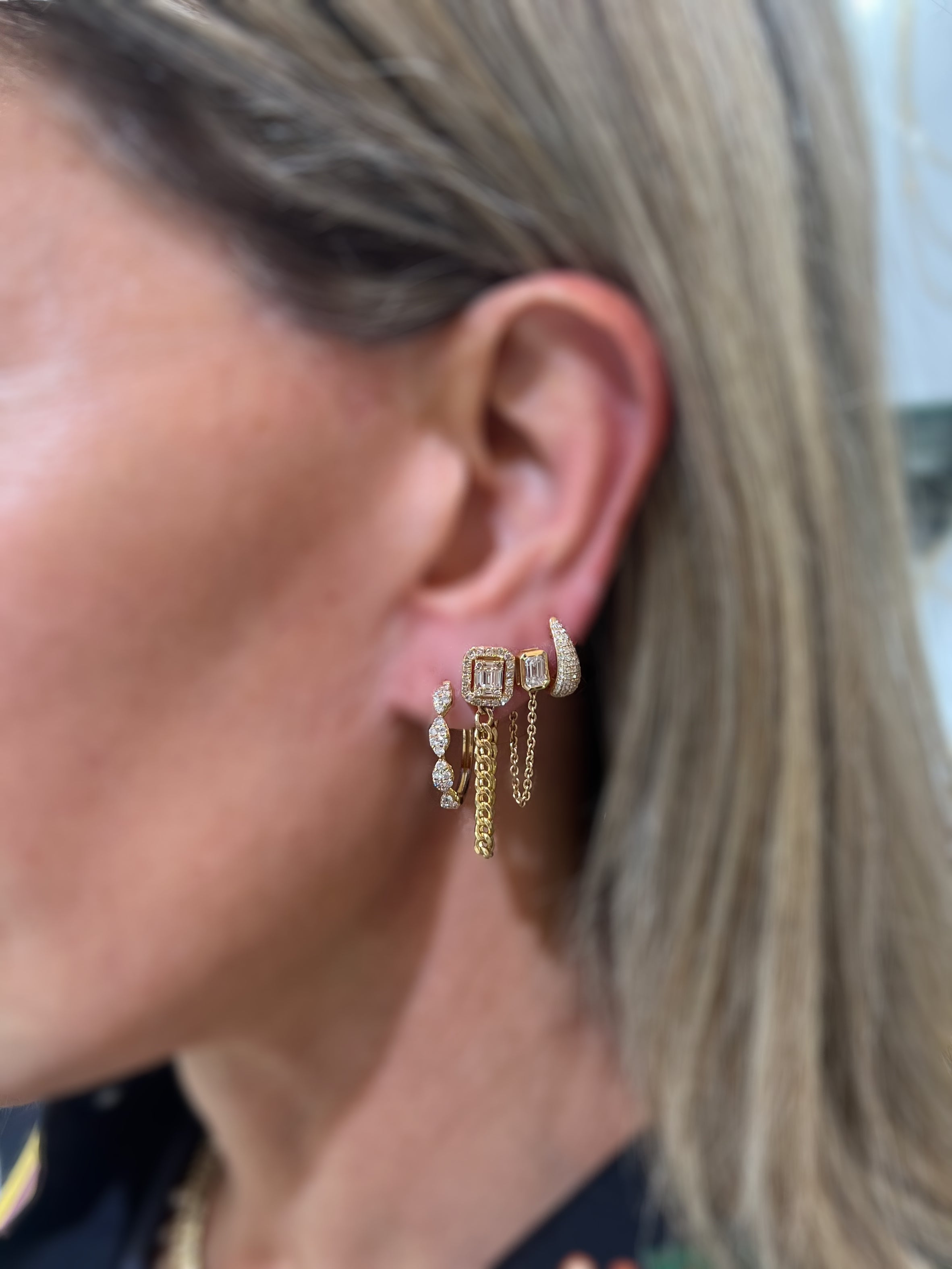 Rectangle Chain Earrings