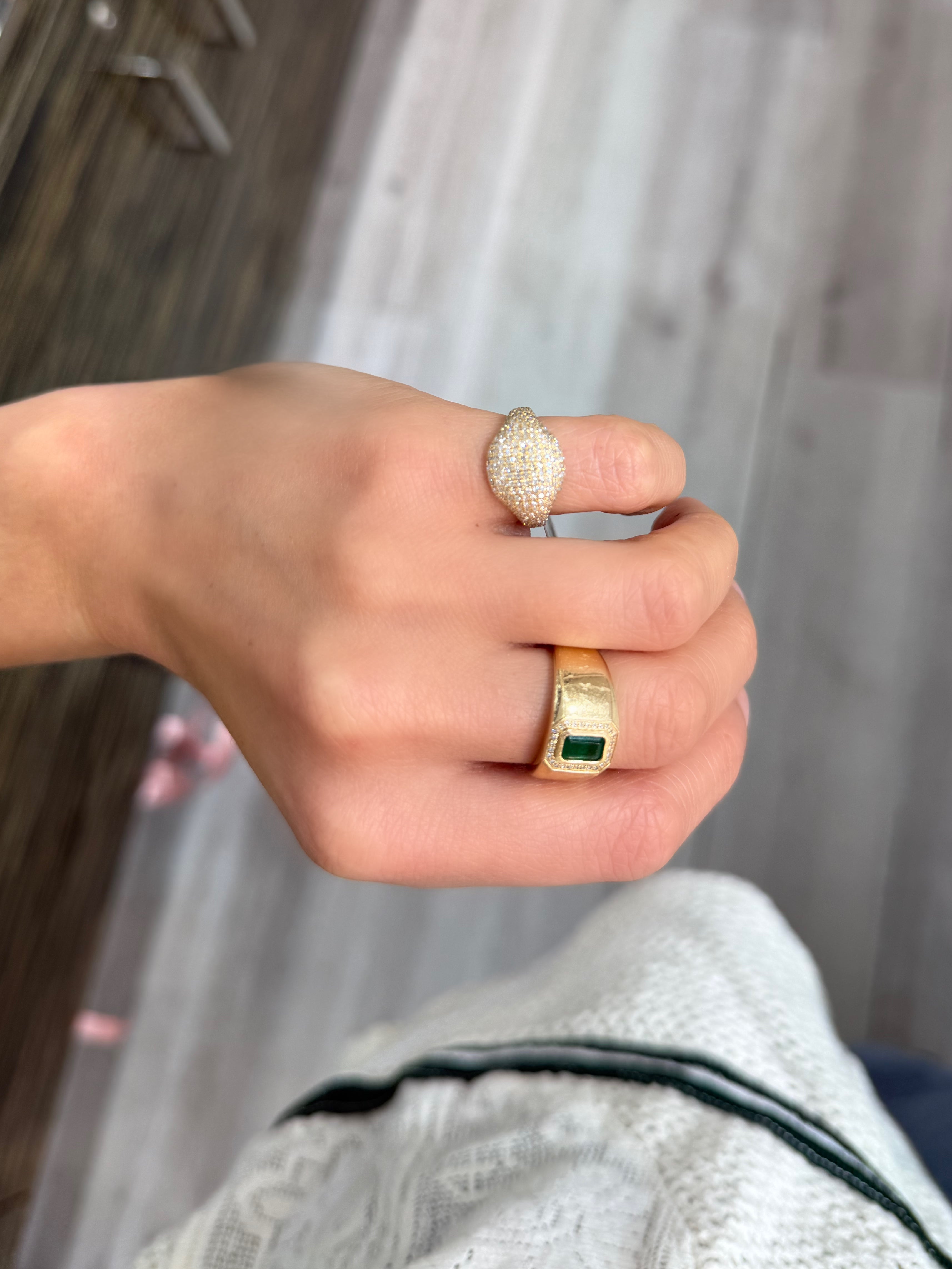 Pave Dome Pinky Ring