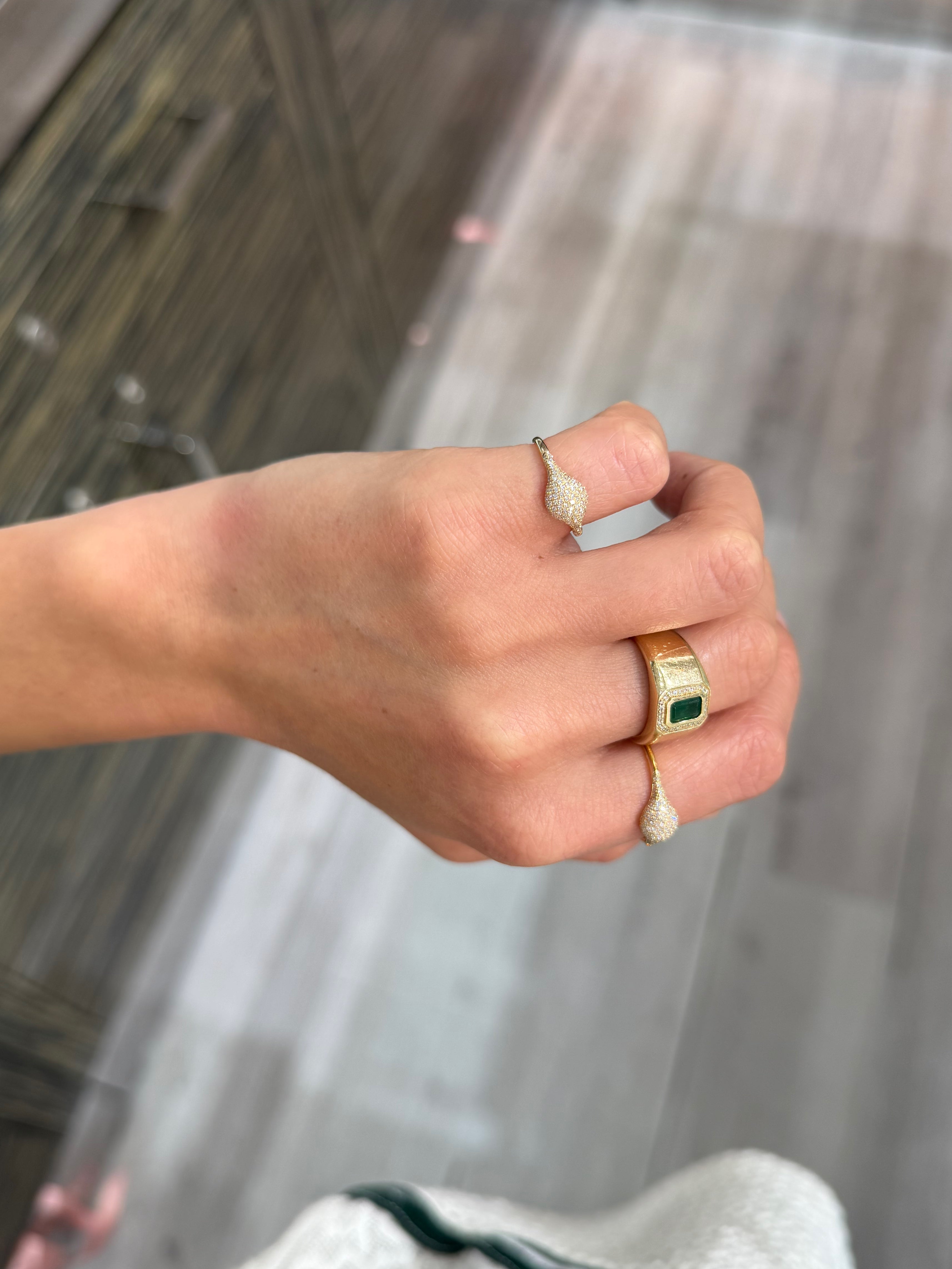 Thin Pave Dome Pinky Ring