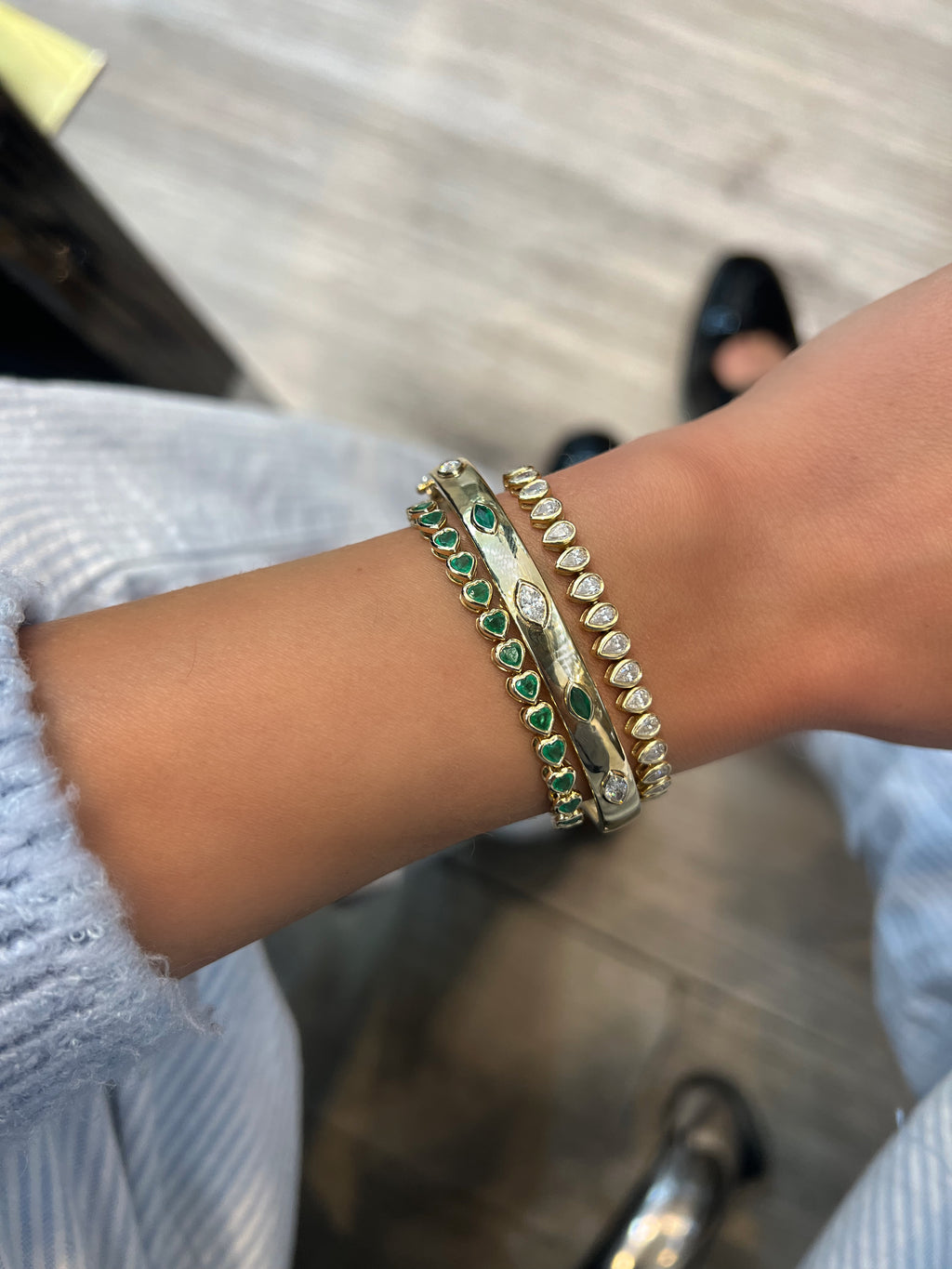 Emerald Hearts Bracelet