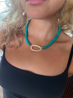 Rondel Turquoise Beaded Necklace