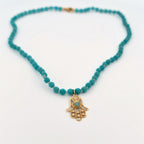 Circle Turquoise Beaded Necklace