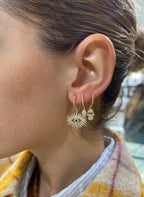 Blue Luck Hamsa Hoops