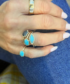 Turquoise Hexagon Pinky Ring
