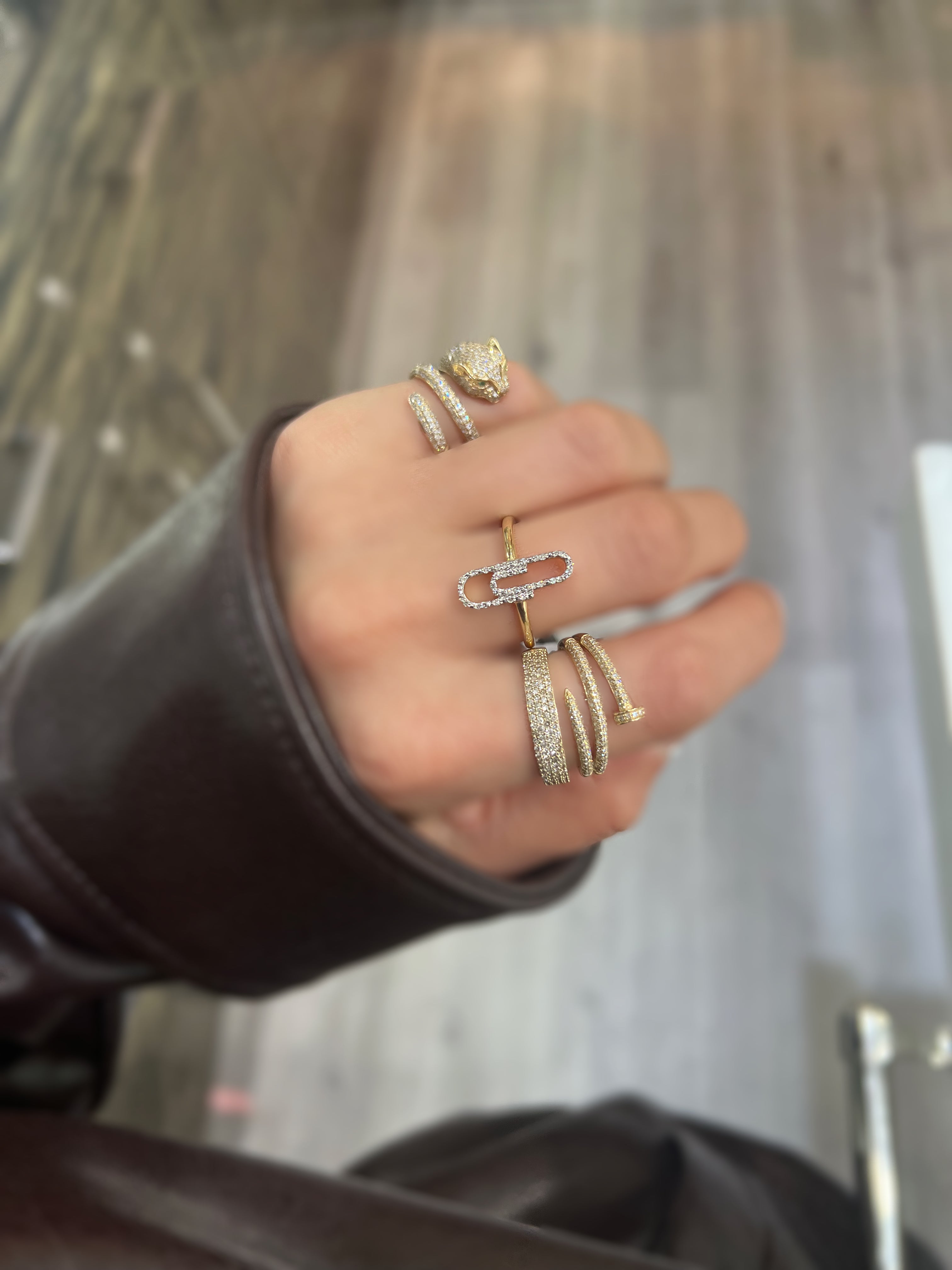 Wrap Pave Nail Ring