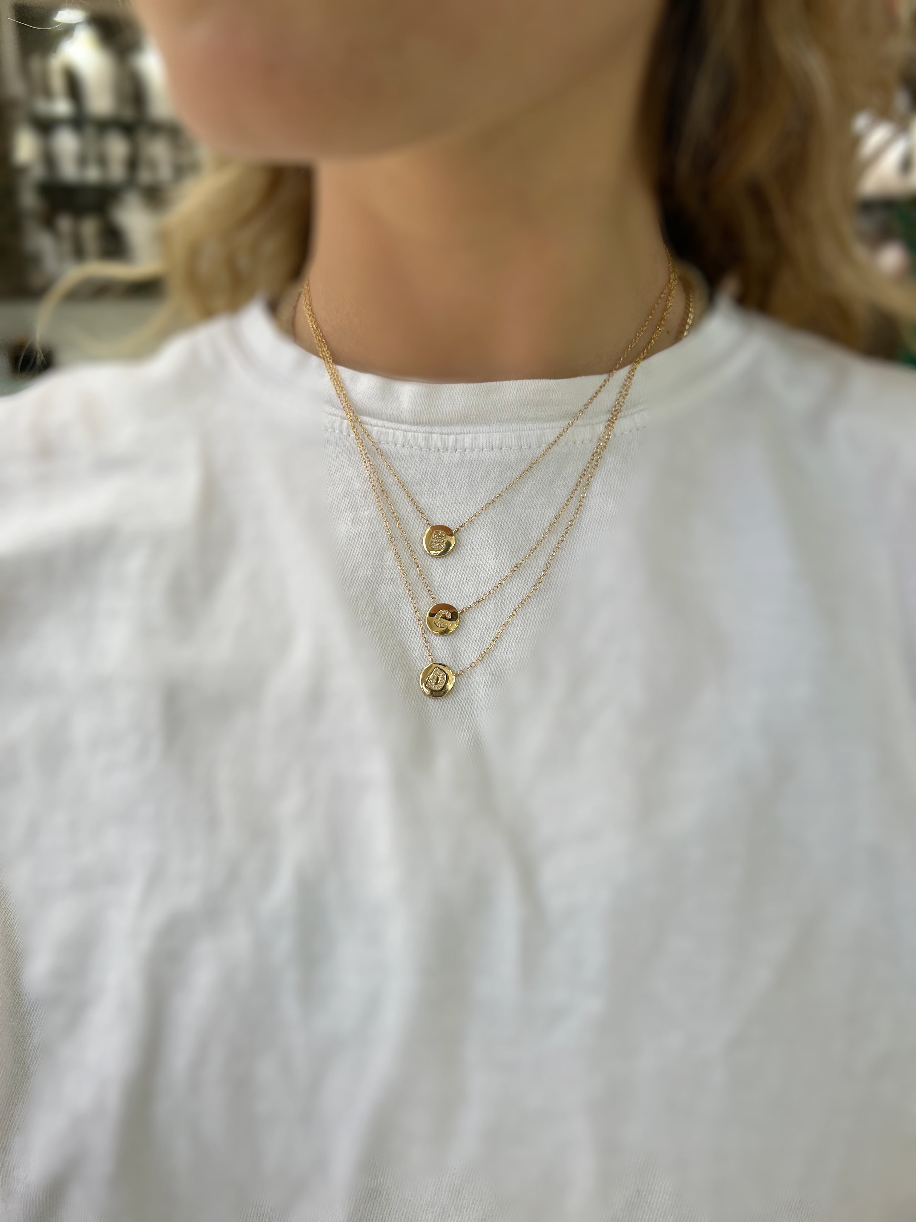 Circle Initial Necklace - F