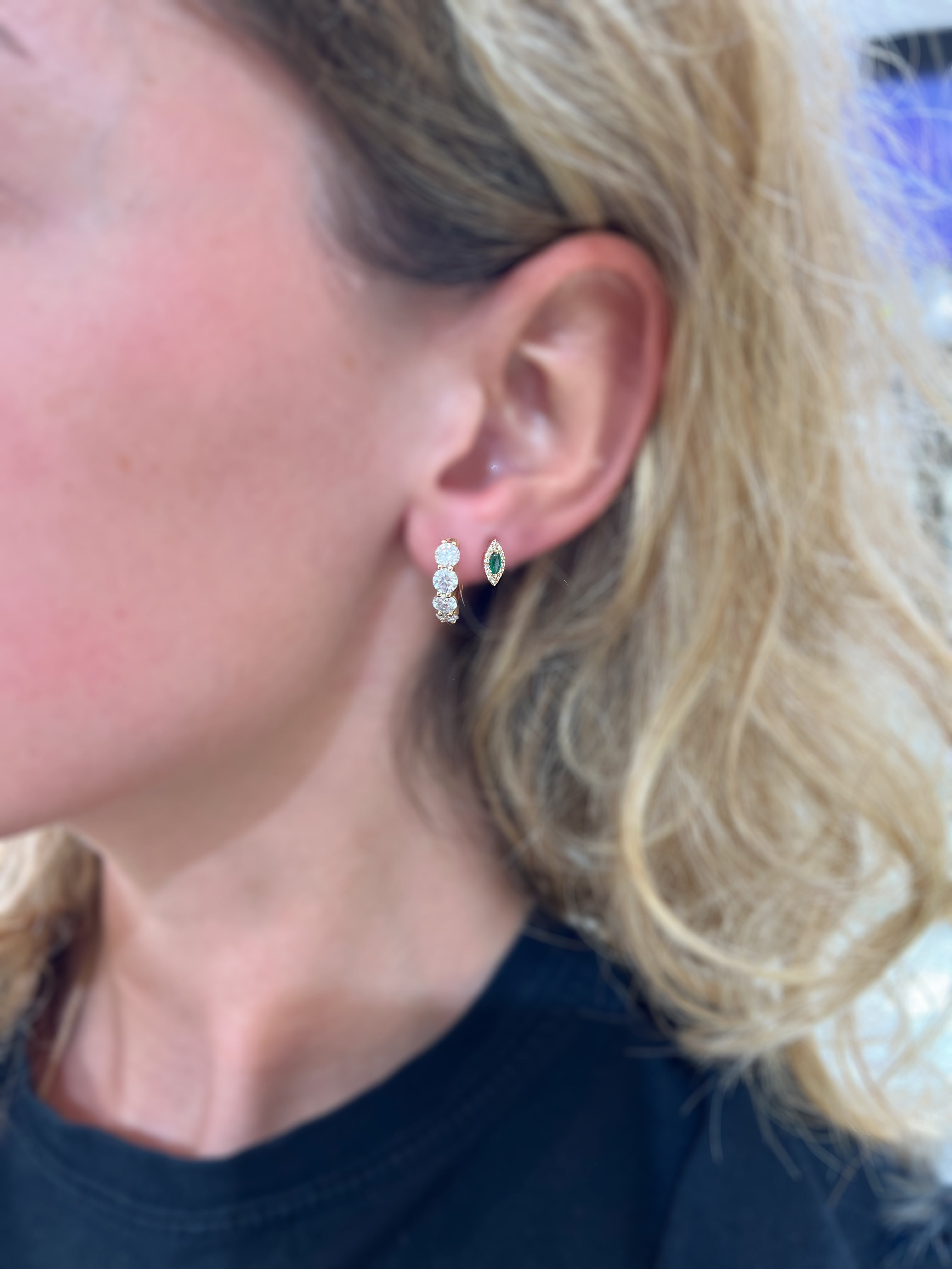 Delphine Emerald Studs
